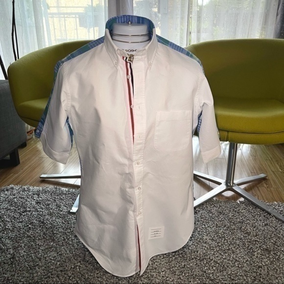 THOM BROWNE Mens Short Sleeve Shirt Size 4 - Picture 1 of 13